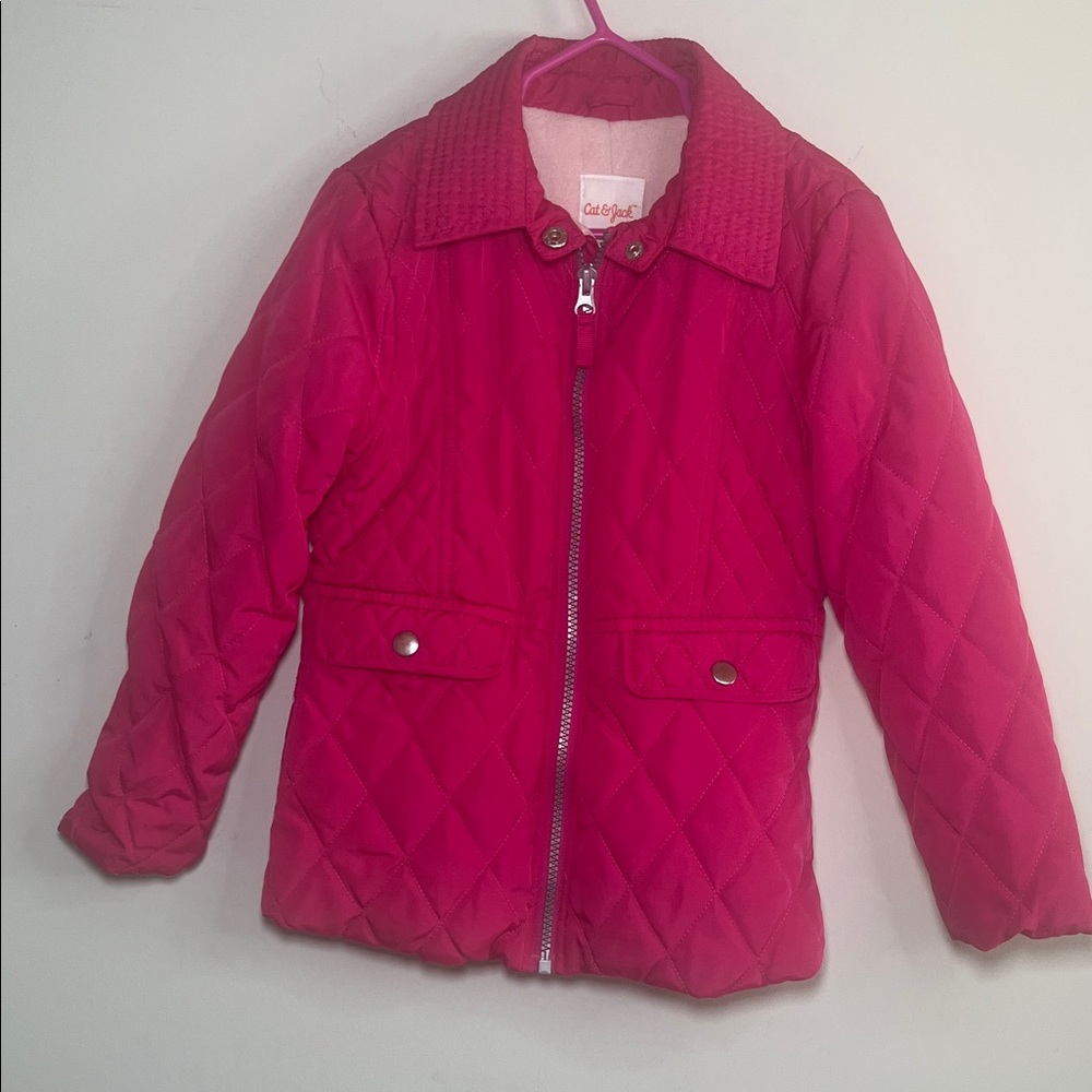 Carter's Vibrant Pink Quilted Puffer Jacket - 5T